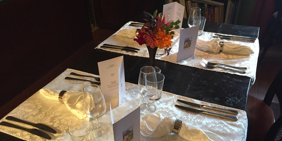 Restaurant - tables set for dinner.