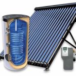 Solar energy used to heat shower water. technique-600l-zonneboiler